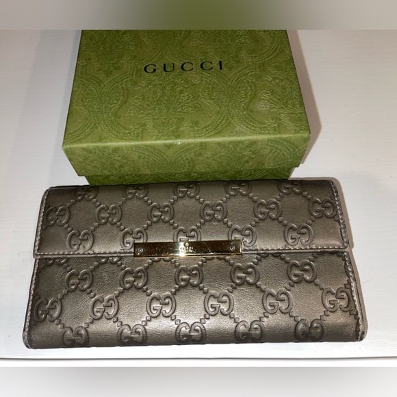 Authentic Gucci grey Guccissima long wallet - Picture 2 of 16